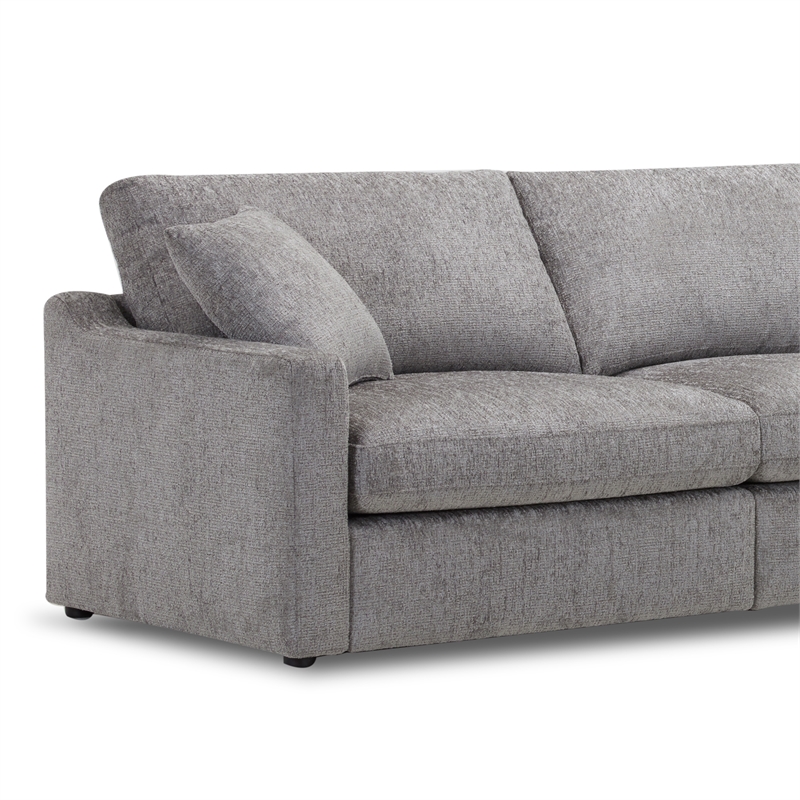 Pemberly Row Contemporary Burmese Nature 5 Piece Modular Sectional