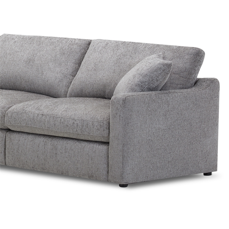 Pemberly Row Contemporary Burmese Nature 5 Piece Modular Sectional