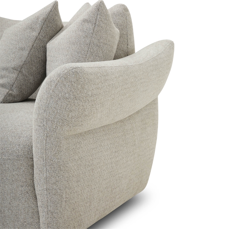 Pemberly Row Contemporary Canes Cobblestone 6 Piece Modular Sectional