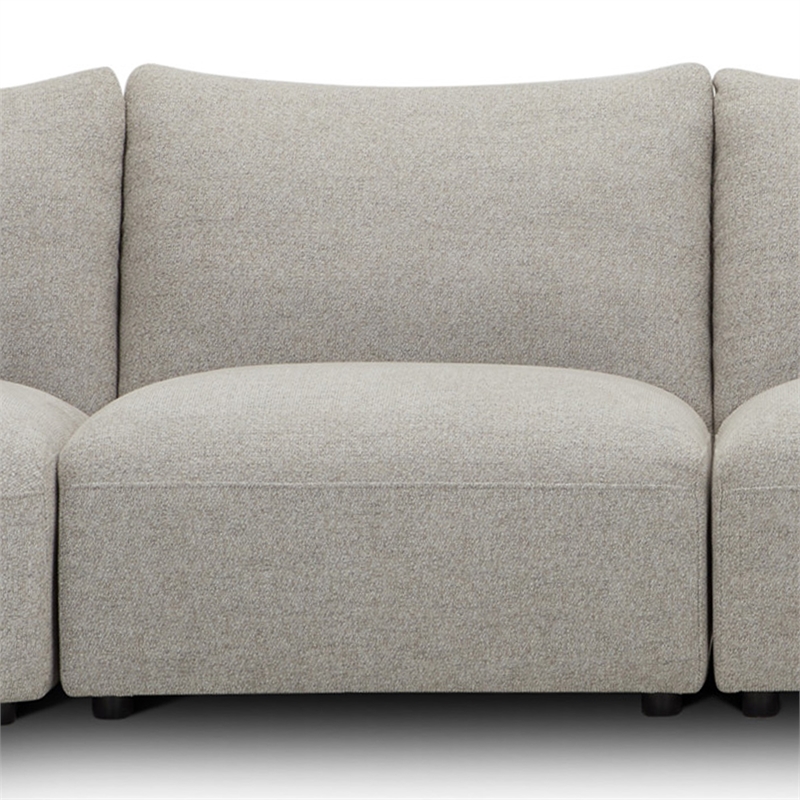 Pemberly Row Contemporary Canes Cobblestone 6 Piece Modular Sectional