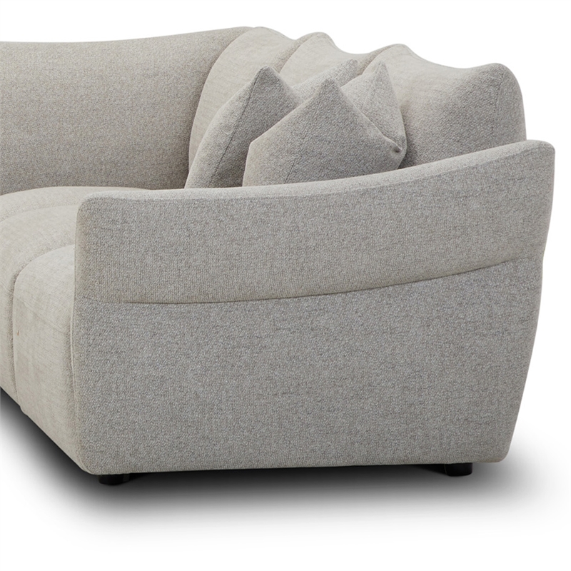 Pemberly Row Contemporary Canes Cobblestone 6 Piece Modular Sectional
