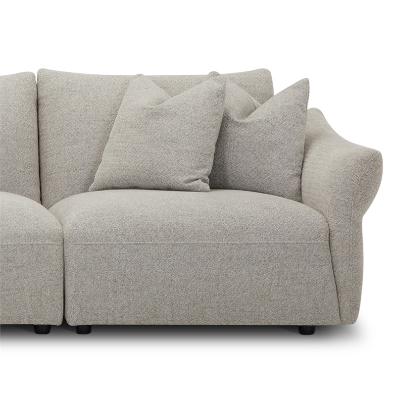 Pemberly Row Contemporary Canes Cobblestone 6 Piece Modular Sectional