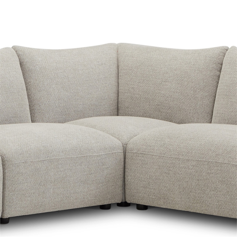 Pemberly Row Contemporary Canes Cobblestone 6 Piece Modular Sectional