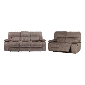 Pemberly Row Contemporary Manual Reclining Sofa and Loveseat