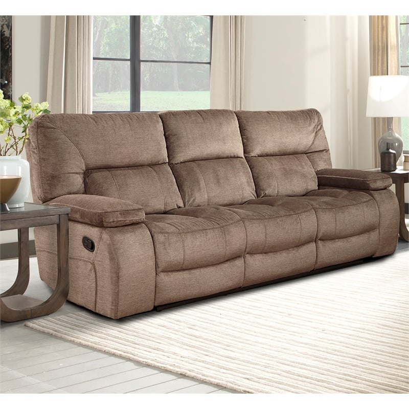 Pemberly Row Contemporary Manual Reclining Sofa and Loveseat