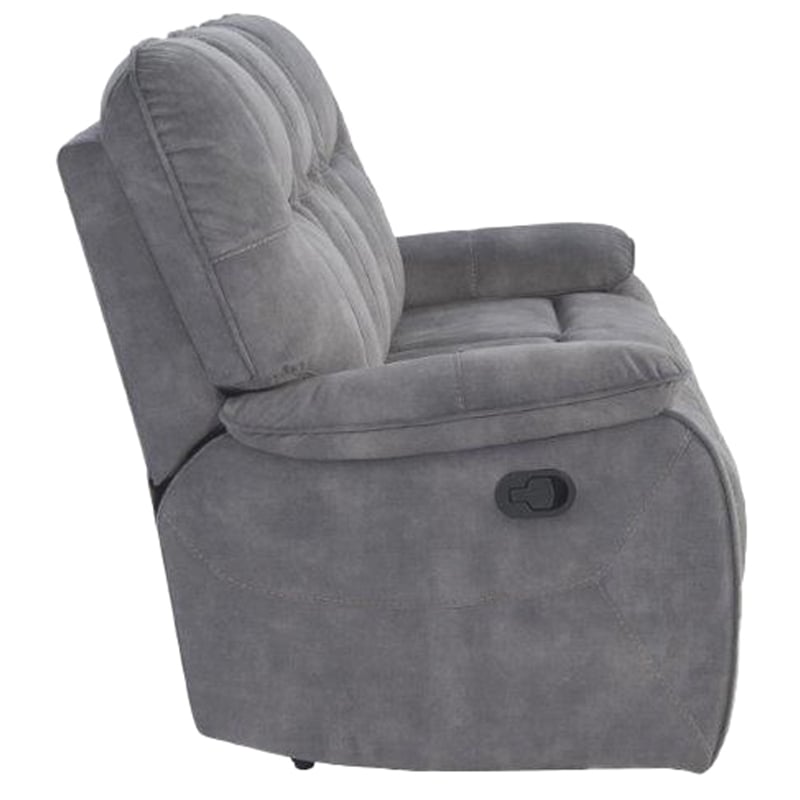 Pemberly Row Contemporary Shadow Grey Manual Reclining Sofa and Loveseat