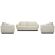 Pemberly Row Contemporary Mega Ivory Sofa and 2 Chair and Half