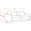 Pemberly Row Contemporary Mega Ivory Sofa and 2 Chair and Half