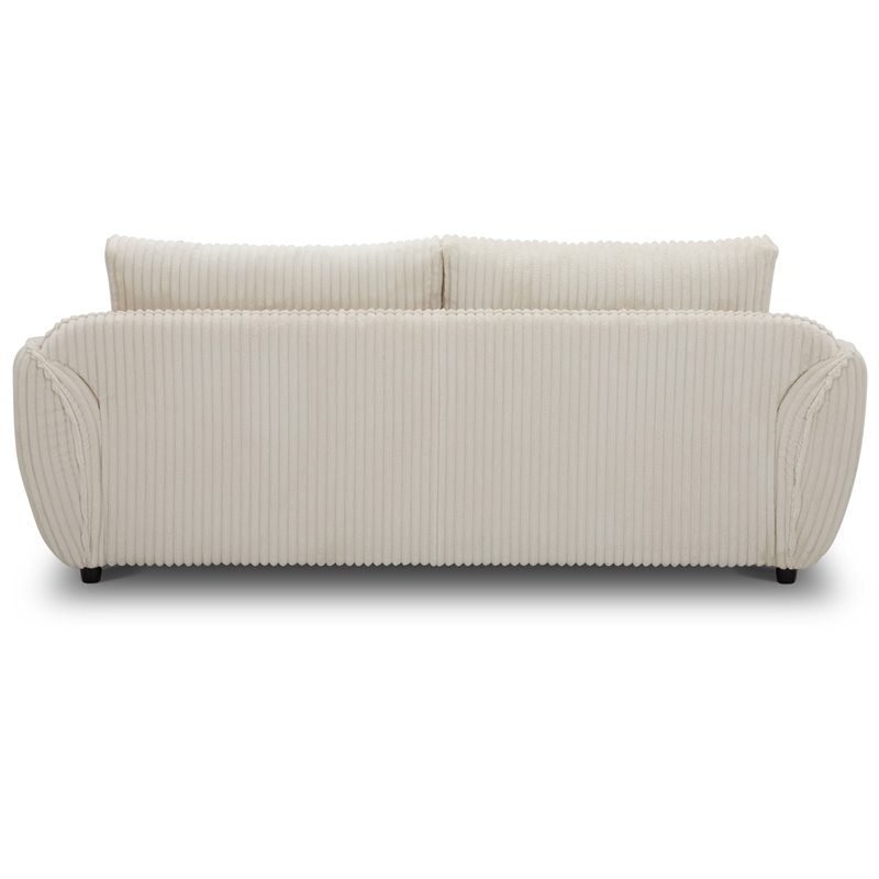Pemberly Row Contemporary Mega Ivory Sofa and 2 Chair and Half
