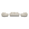Pemberly Row Contemporary Mega Ivory Sofa and 2 Chair and Half