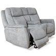 Pemberly Row Contemporary Hudson Grey Power Reclining Sofa and Loveseat