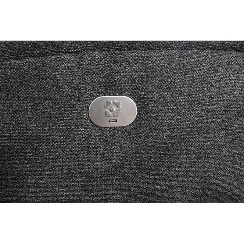 Pemberly Row Contemporary Bizmark Grey Power Reclining Sofa and Recliner