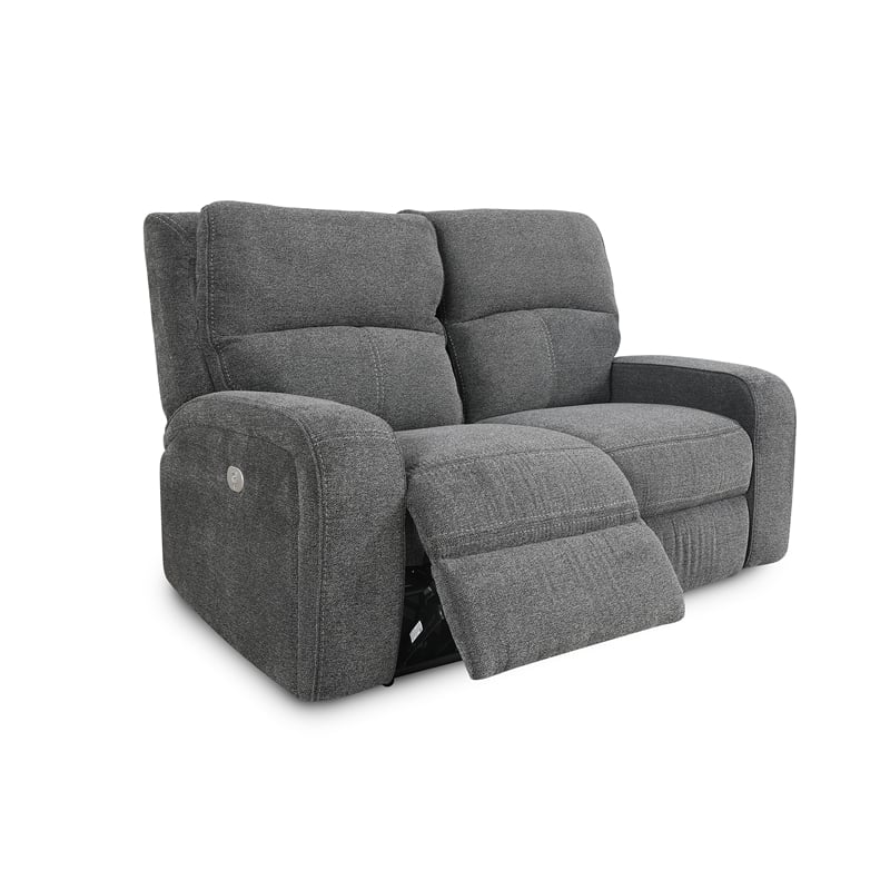 Pemberly Row Contemporary Bizmark Grey Power Reclining Sofa and Loveseat