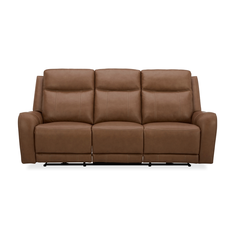 Pemberly Row Contemporary Butternut Power Reclining Sofa and Recliner