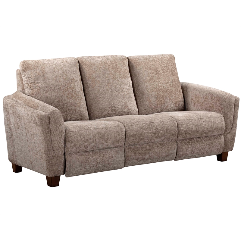 Pemberly Row Contemporary Biscotti Power Reclining Sofa and 2 Recliners