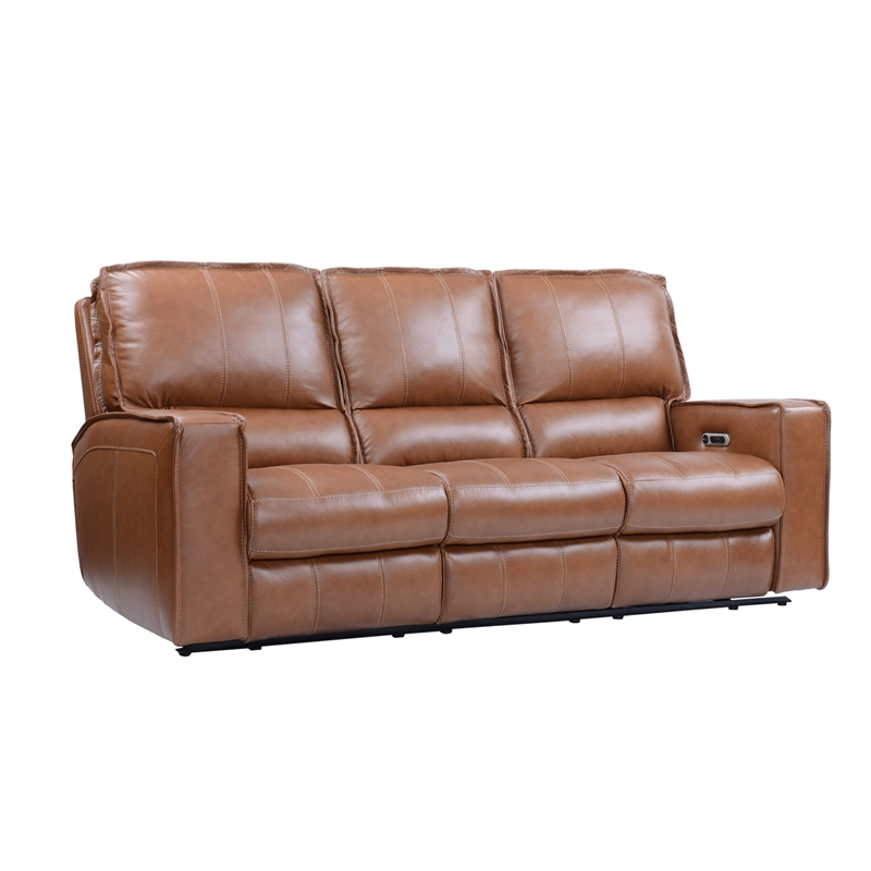Pemberly Row Contemporary Saddle Power Reclining Sofa and Two Recliners