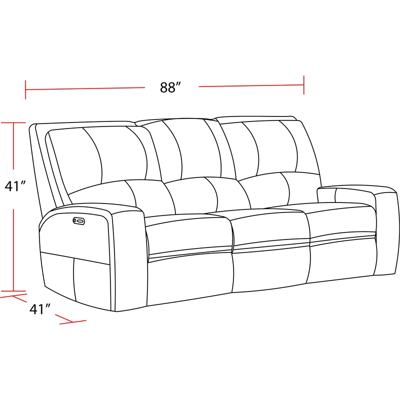 Pemberly Row Contemporary Bourbon Power Reclining Sofa and Two Recliners