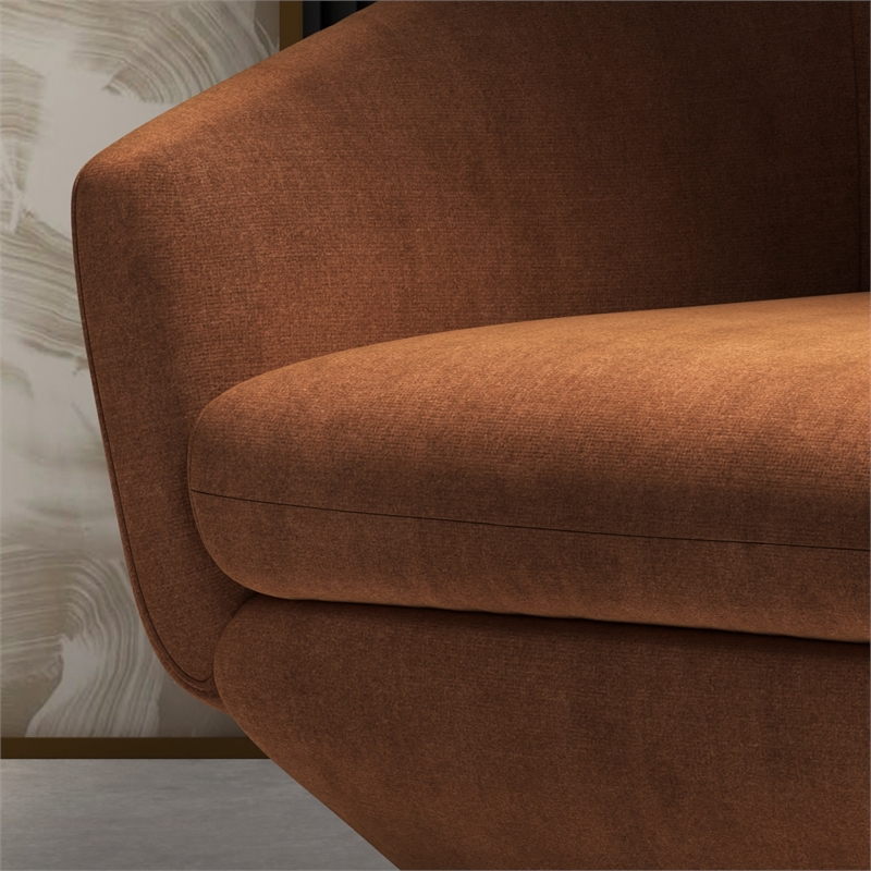 Pemberly Row Modern / Contemporary Fabric Rust Swivel Chair Two Pack