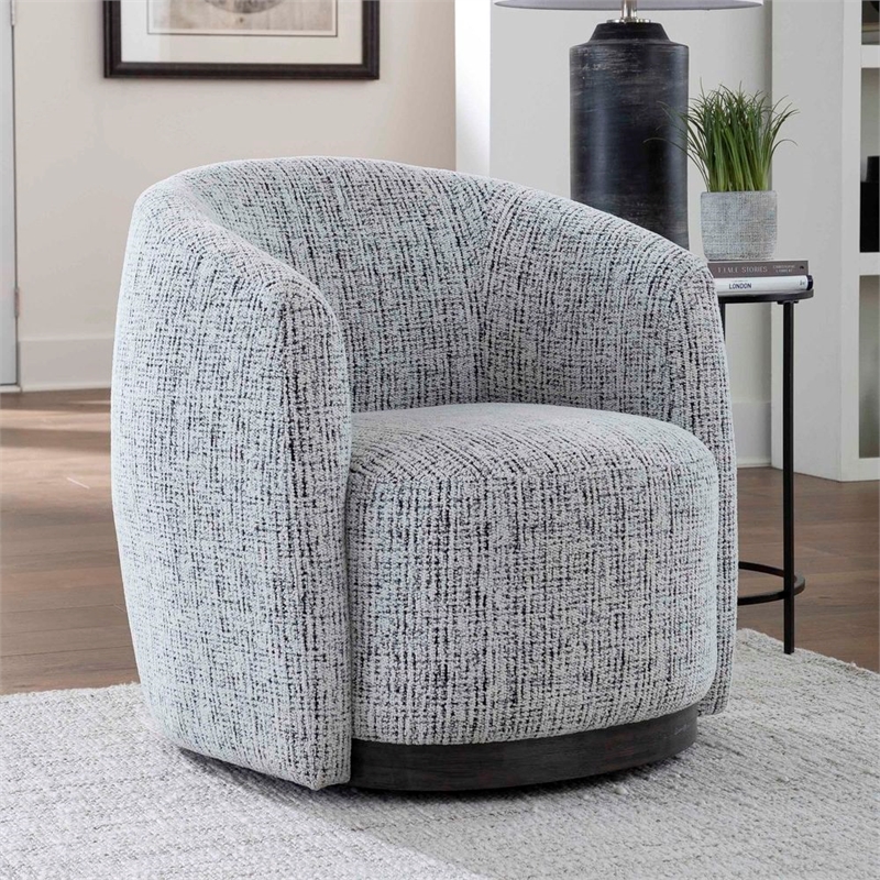 Pemberly Row Contemporary Fabric Nightshade Swivel Accent Chair