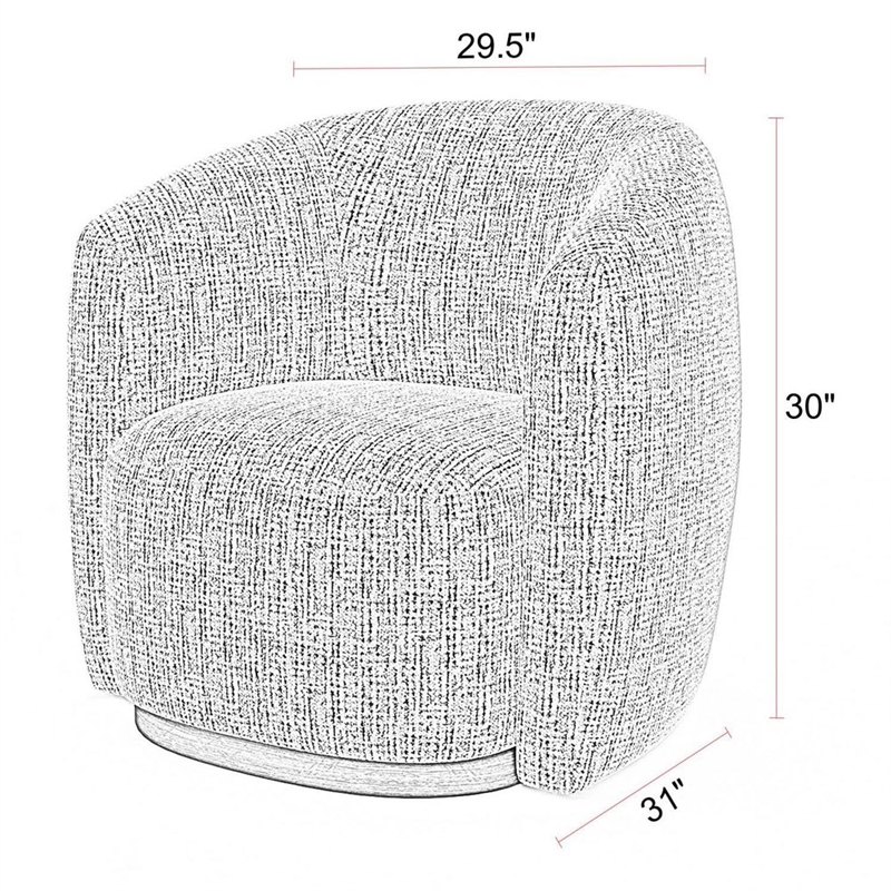 Pemberly Row Contemporary Fabric Nightshade Swivel Accent Chair
