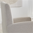 Pemberly Row Contemporary Solid Wood Dining Upholstered Caster Chair in Cream