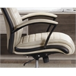Pemberly Row Contemporary Top Grain Leather Desk Chair in Cream
