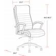 Pemberly Row Contemporary Top Grain Leather Desk Chair in Cream
