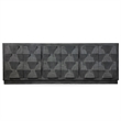 Pemberly Row Contemporary Engineered Wood Black Tea Finish 90