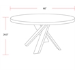 Pemberly Row Contemporary 60 In. Dining Table With 4 Upholstered Chairs