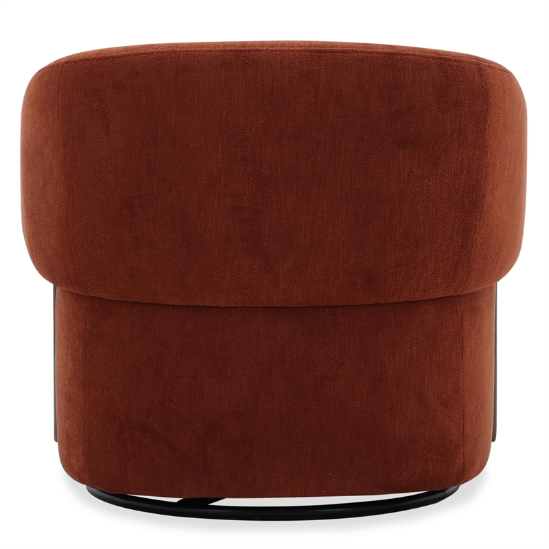 Pemberly Row Contemporary Fabric Island Rust Swivel Accent Chair