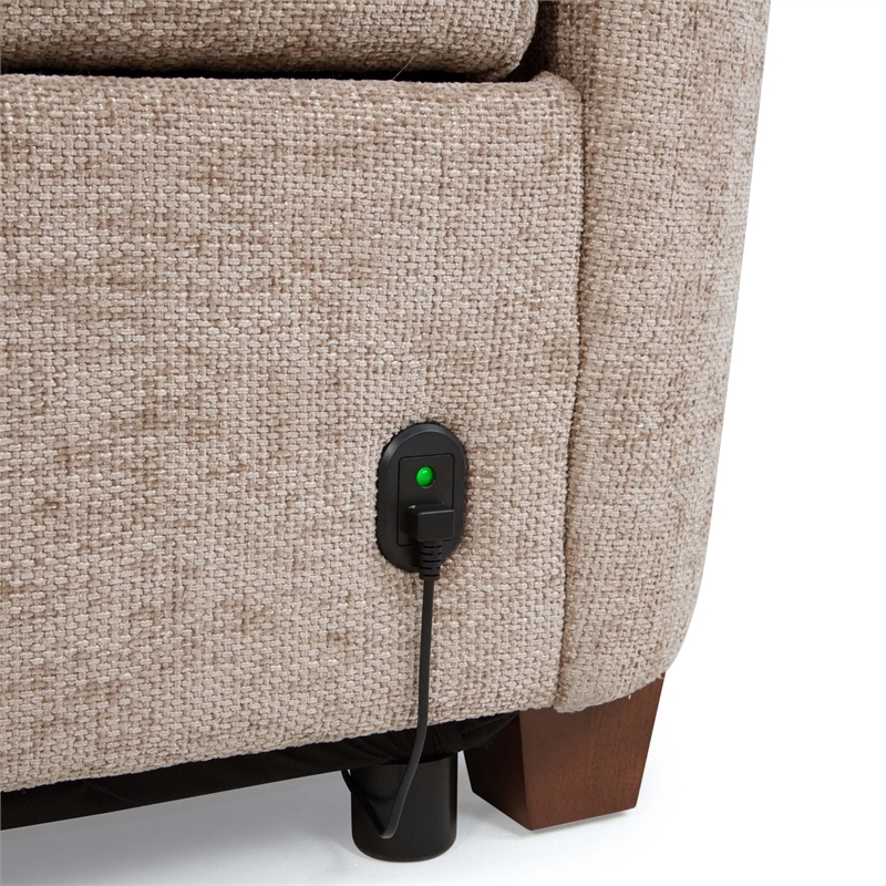 Pemberly Row Contemporary Biscotti Power Glider Recliner Two Pack