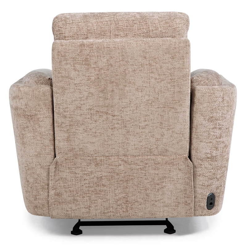 Pemberly Row Contemporary Biscotti Power Glider Recliner Two Pack