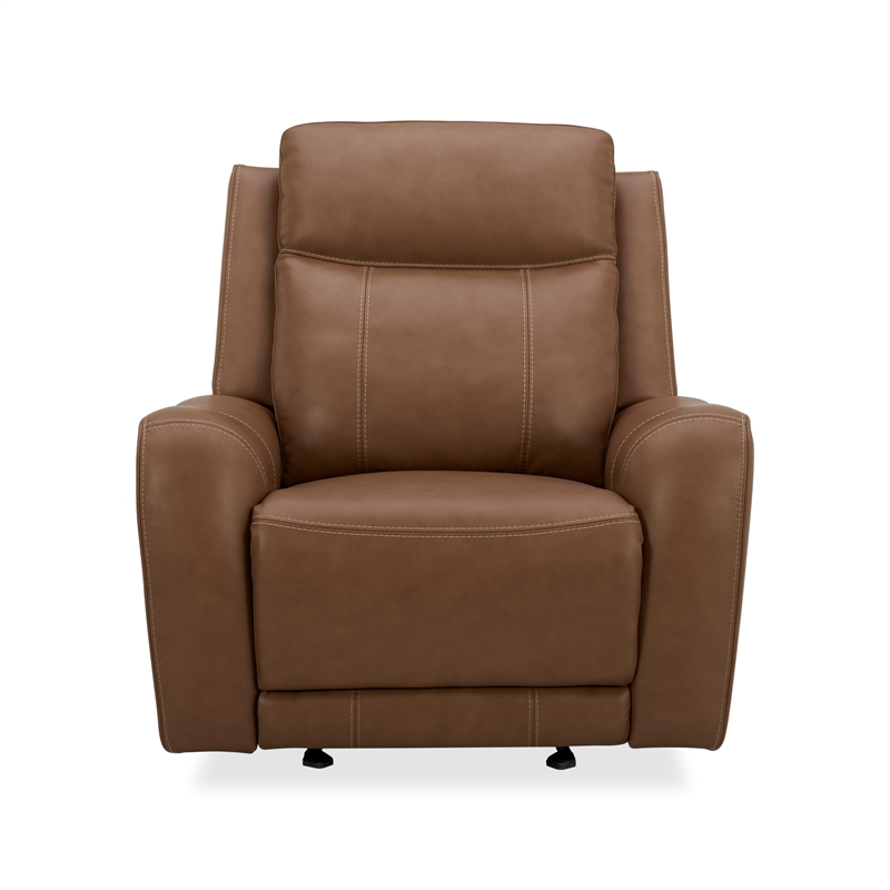 Pemberly Row Contemporary Butternut Power Glider Recliner Two Pack
