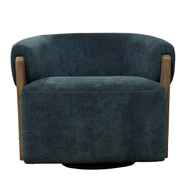 Pemberly Row Contemporary Island Teal Swivel Accent Chair Two Pack