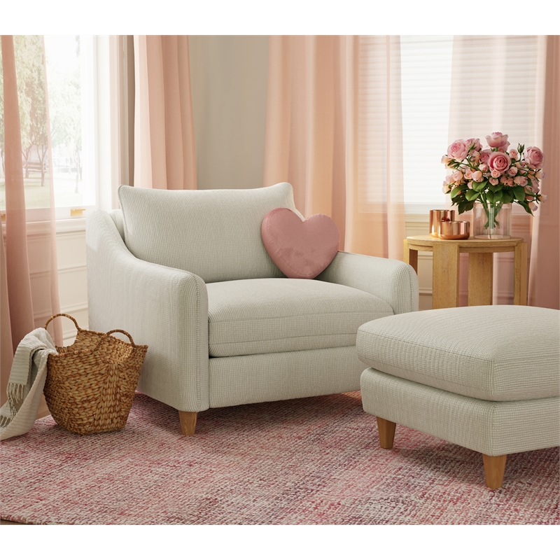 Pemberly Row Modern / Contemporary Fabric Farlo Chalk Chair Two Pack