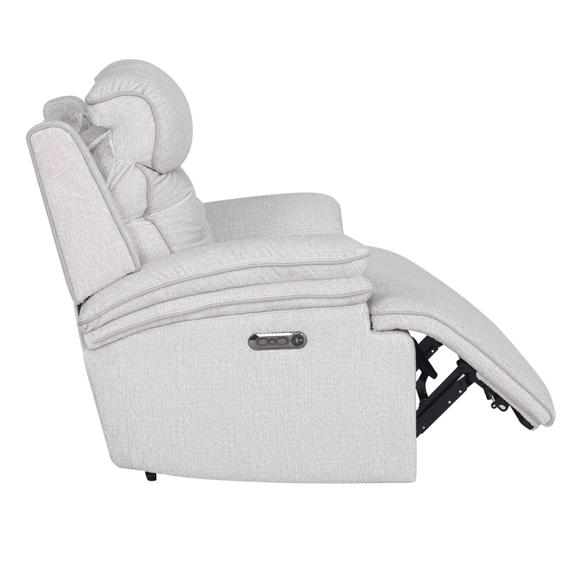 Pemberly Row Contemporary Airy Snow Power Zero Gravity Recliner Two Pack