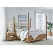 Pemberly Row Contemporary Bedroom Queen 5/0 Poster Bed & Nightstand