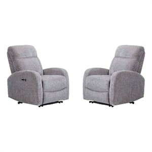Pemberly Row Contemporary Whiskers Nature Power Recliner Two Pack