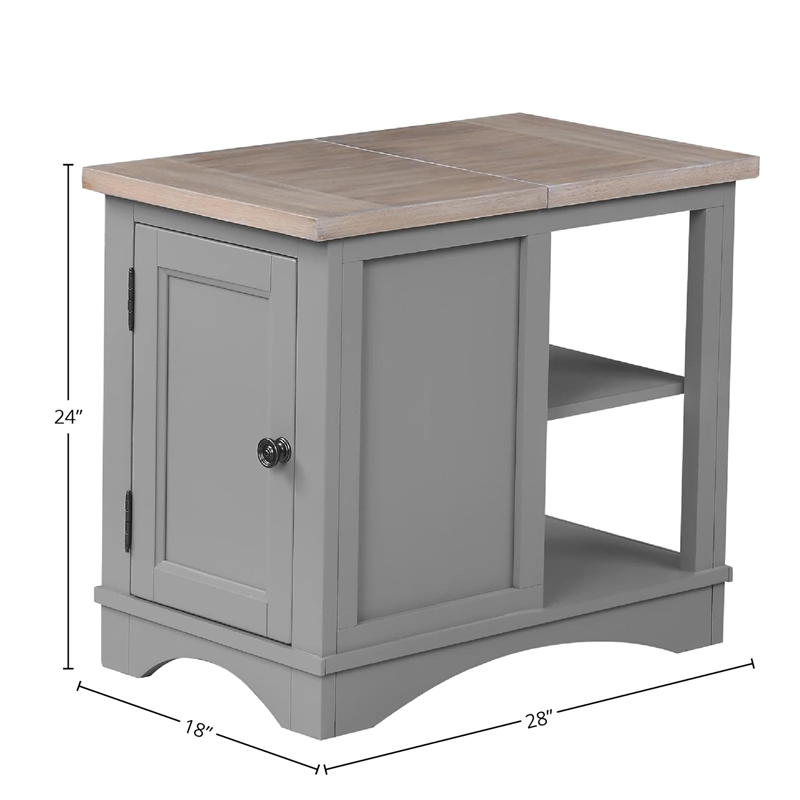 Pemberly Row Contemporary Dove Cocktail Table with 2 Chairside Tables