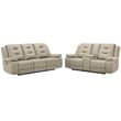 Pemberly Row Contemporary Tahoe Fog Power Console Loveseat P2