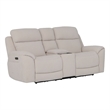 Pemberly Row Contemporary Lenox Bone Power Tilt Console Loveseat P3