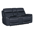 Pemberly Row Contemporary Opulent Navy Power Tilt Console Loveseat P3