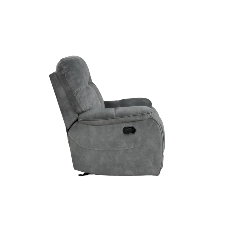 Pemberly Row Contemporary Shadow Grey Glider Recliner Two Pack