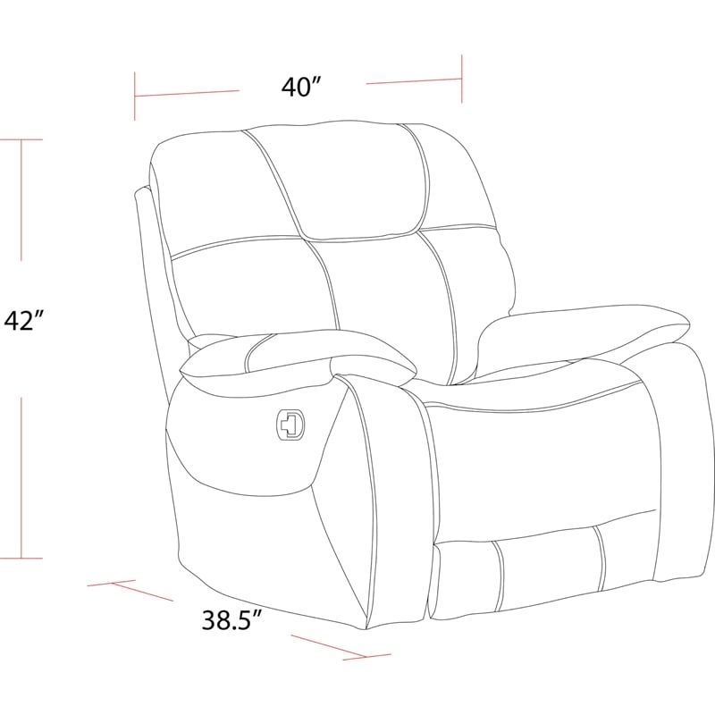 Pemberly Row Contemporary Shadow Grey Glider Recliner Two Pack