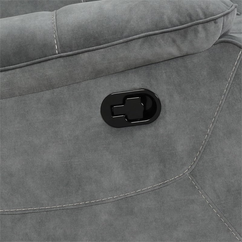 Pemberly Row Contemporary Shadow Grey Glider Recliner Two Pack