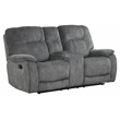 Pemberly Row Polyester Manual Console Loveseat in Shadow Gray