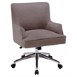 Pemberly Row Fabric Desk Chair with Casters in Brown Granite