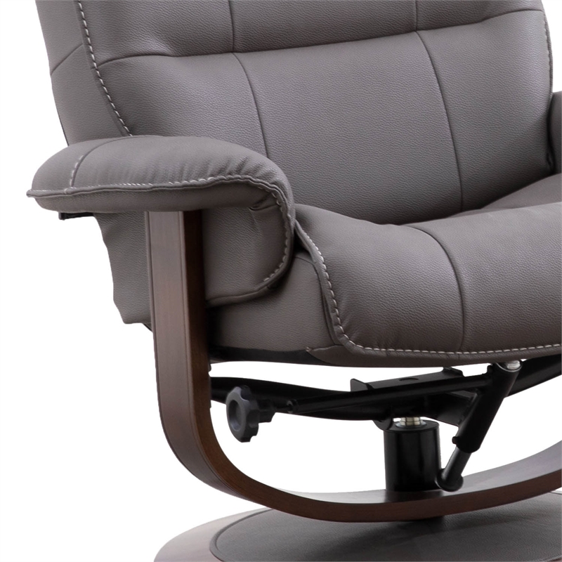 Pemberley Row Fabric Gray Reclining Swivel Chair with Ottoman Rectangular Durable 34