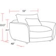 Pemberly Row Modern Fabric Chair and A Half with Lumbar Pillow in Ivory