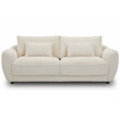 Pemberly Row Modern Fabric 2-Seat Sofa with Lumbar Pillow in Ivory
